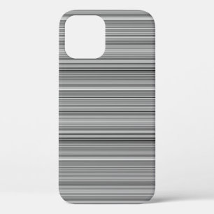 かわいいグレー ストライプ iPhone 12 PROケース