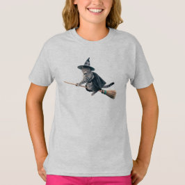 かわいいグレー+タビー+魔女の子供たち Tシャツ