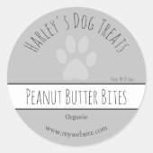 かわいいグレー |ドッグトリートビジネスラベル ラウンドシール (正面)