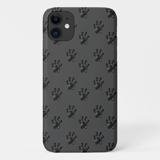 かわいいグレー＋パウ柄のCase-Mate iPhoneケース Case-Mate iPhoneケース (裏面)