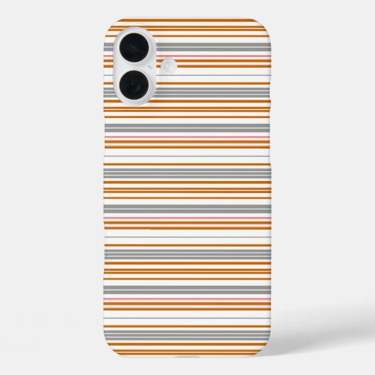かわいいグレー ブラウン ストライプ Case-Mate iPhoneケース (裏面)