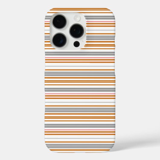 かわいいグレー ブラウン ストライプ Case-Mate iPhoneケース (裏面)