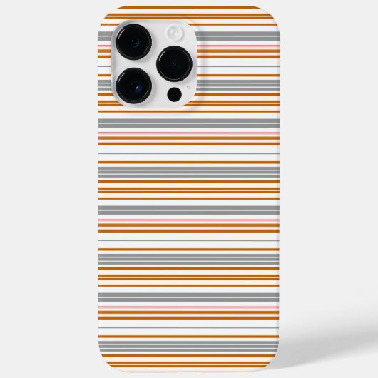 かわいいグレー ブラウン ストライプ Case-Mate iPhoneケース (裏面)
