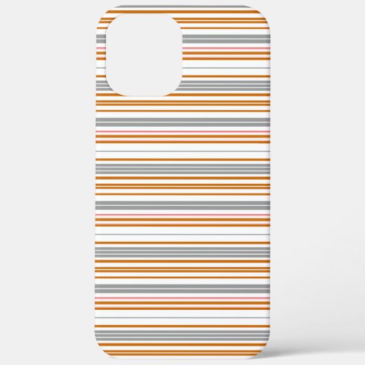 かわいいグレー ブラウン ストライプ Case-Mate iPhoneケース (裏面)