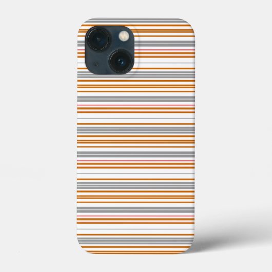 かわいいグレー ブラウン ストライプ Case-Mate iPhoneケース (裏面)