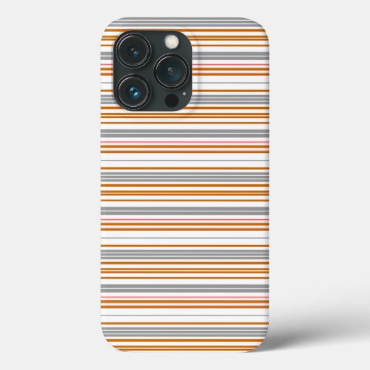 かわいいグレー ブラウン ストライプ Case-Mate iPhoneケース (裏面)