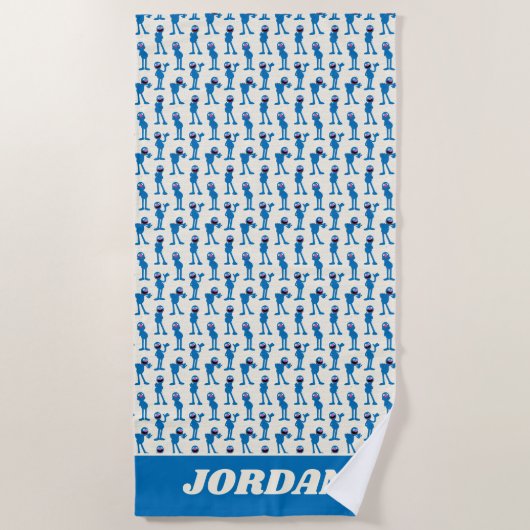 かわいいグローバーの柄 ビーチタオル (正面)