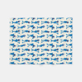 かわいいグローバーの柄 フリースブランケット (正面(横))