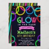 かわいいグロー パーティー 誕生日 招待状 (正面/裏面)
