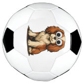 かわいいグーグルアイの子犬イラスト サッカーボール (回転)