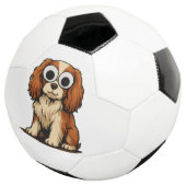 かわいいグーグルアイの子犬イラスト サッカーボール (3/4)