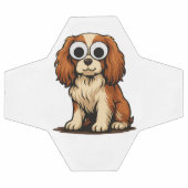 かわいいグーグルアイの子犬イラスト サッカーボール (フラット)