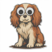 かわいいグーグルアイパピーイラスト シール (正面)