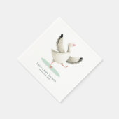 かわいいグースイラストレーション名赤ちゃんシャワー スタンダードカクテルナプキン (角)