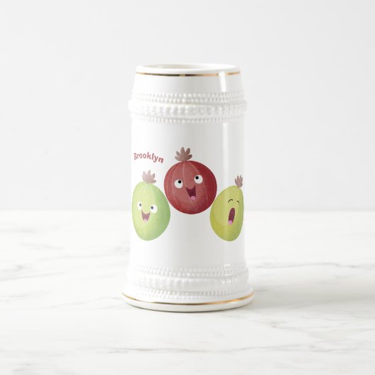 かわいいグースベリーのトリオ歌の漫画 ビールジョッキ (中央)