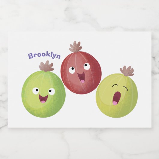 かわいいグースベリーのトリオ歌の漫画 フードラベル (シングルラベル)