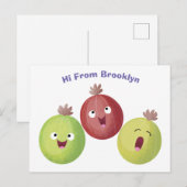 かわいいグースベリーのトリオ歌の漫画 ポストカード (正面/裏面)