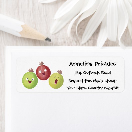 かわいいグースベリーのトリオ歌の漫画 ラベル (インサイチュ)