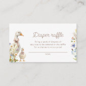 かわいいグースボホベイビーシャワーおむつラッフルチケット エンクロージャーカード (正面)
