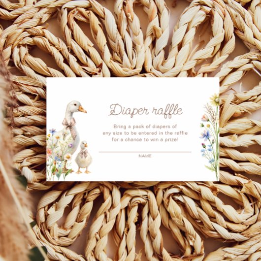 かわいいグースボホベイビーシャワーおむつラッフルチケット エンクロージャーカード