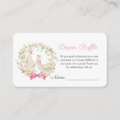 かわいいグースワイルドフラワーベビーシャワーおむつラッフル エンクロージャーカード (正面)