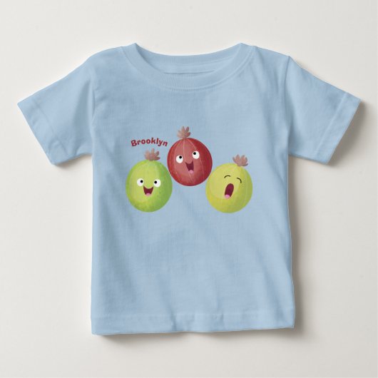 かわいいグーズベリーの3人組が歌うカートゥーン ベビーTシャツ (正面)