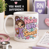 かわいいケアレスナースライフは甘い ジャンボコーヒーマグカップ