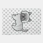 かわいいケアン・テリアのキャラクター キッチンタオル (横)