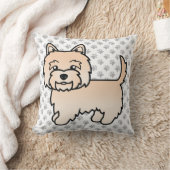 かわいいケアン・テリアのキャラクター クッション (ブランケット)