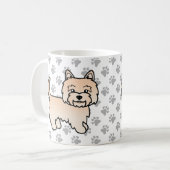 かわいいケアン・テリアのキャラクター コーヒーマグカップ (正面左)