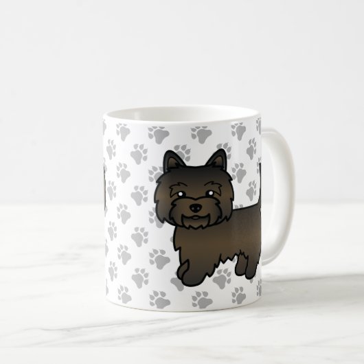 かわいいケアン・テリアのキャラクター コーヒーマグカップ (正面右)