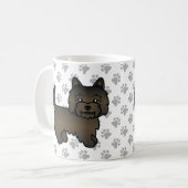 かわいいケアン・テリアのキャラクター コーヒーマグカップ (正面左)
