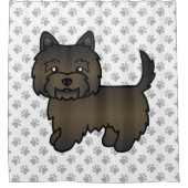かわいいケアン・テリアのキャラクター シャワーカーテン (正面)