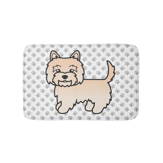 かわいいケアン・テリアのキャラクター バスマット (正面)