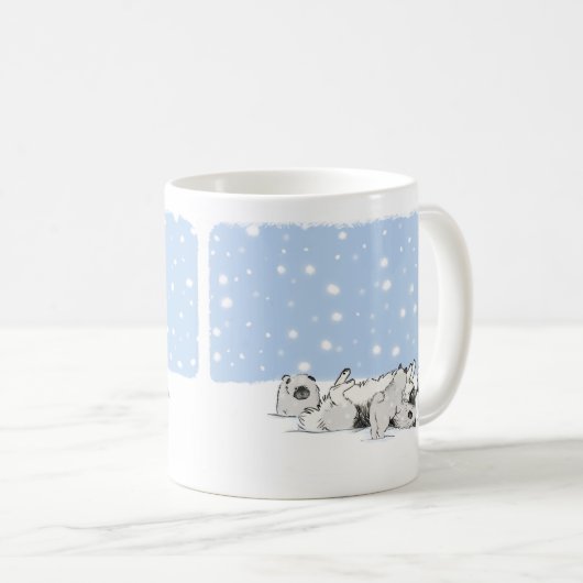 かわいいケシャンドとパピー遊ズ |雪の鍵 コーヒーマグカップ (正面右)