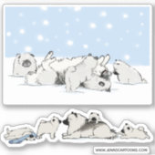 かわいいケシャンドッグス遊キーズ&ビニールのステッカー シール (正面)