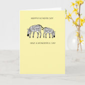 かわいいケニアのシマウマの父の日カード カード (黄色い花)