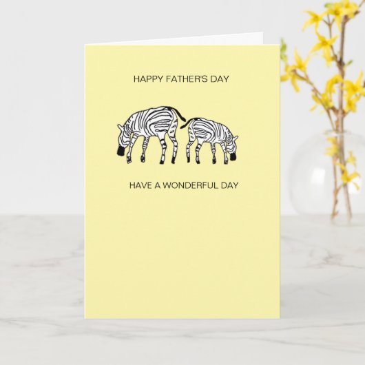かわいいケニアのシマウマの父の日カード カード (黄色い花)