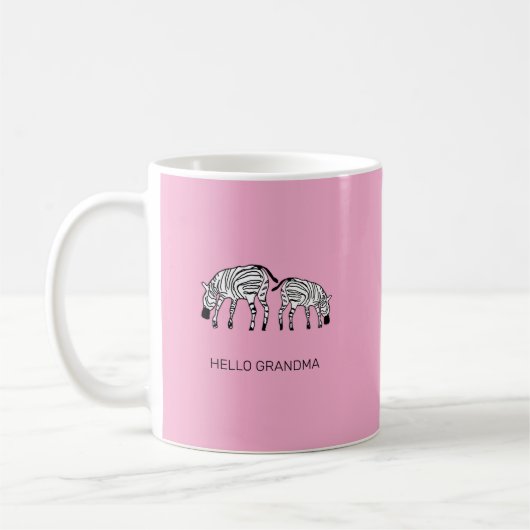 かわいいケニアのシマウマ コーヒーマグカップ (左)