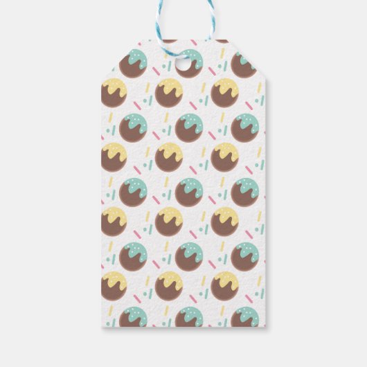 かわいいケポップボールファースト誕生日つや消し ギフトタグ (裏面)