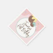 かわいいケポップボールファースト誕生日つや消し スタンダードカクテルナプキン (角)