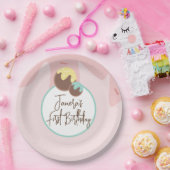 かわいいケポップボールファースト誕生日つや消し ペーパープレート (パーティー)