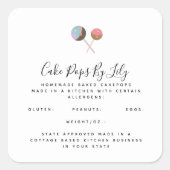 かわいいケポップロゴ自家製フードビジネス スクエアシール (正面)