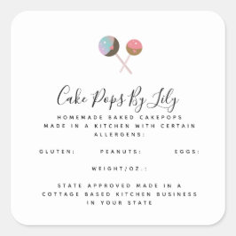 かわいいケポップロゴ自家製フードビジネス スクエアシール