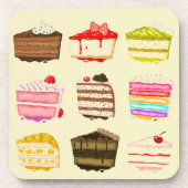 かわいいケーキお誕生日ケーキとカラフルクリーム コースター (正面)
