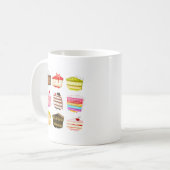かわいいケーキお誕生日ケーキとカラフルクリーム コーヒーマグカップ (正面左)