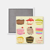 かわいいケーキお誕生日ケーキとカラフルクリーム マグネット (正面/裏面)