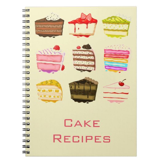 かわいいケーキお誕生日ケーキレシピ本 ノートブック (正面)
