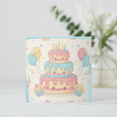 かわいいケーキとカップケーキ カード (スタンド正面)