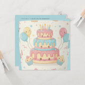 かわいいケーキとカップケーキ カード (正面/裏面インサイチュ)